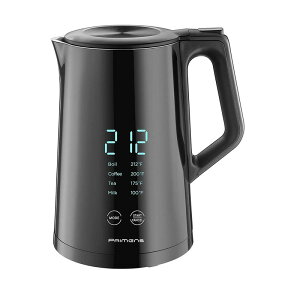 触れても熱くない 電気ケトル 1.5L 温度調節 ステンレス ブラック 黒 Smart Electric Kettle Variable Temperature Control 家電