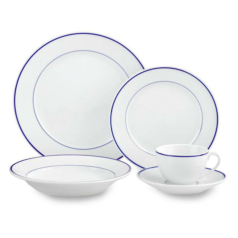 fBi[EFA H u[oh tX AsR ECAYE\m}胂f Williams-Sonoma Apilco Tradition Blue-Banded Porcelain Dinnerware Collection