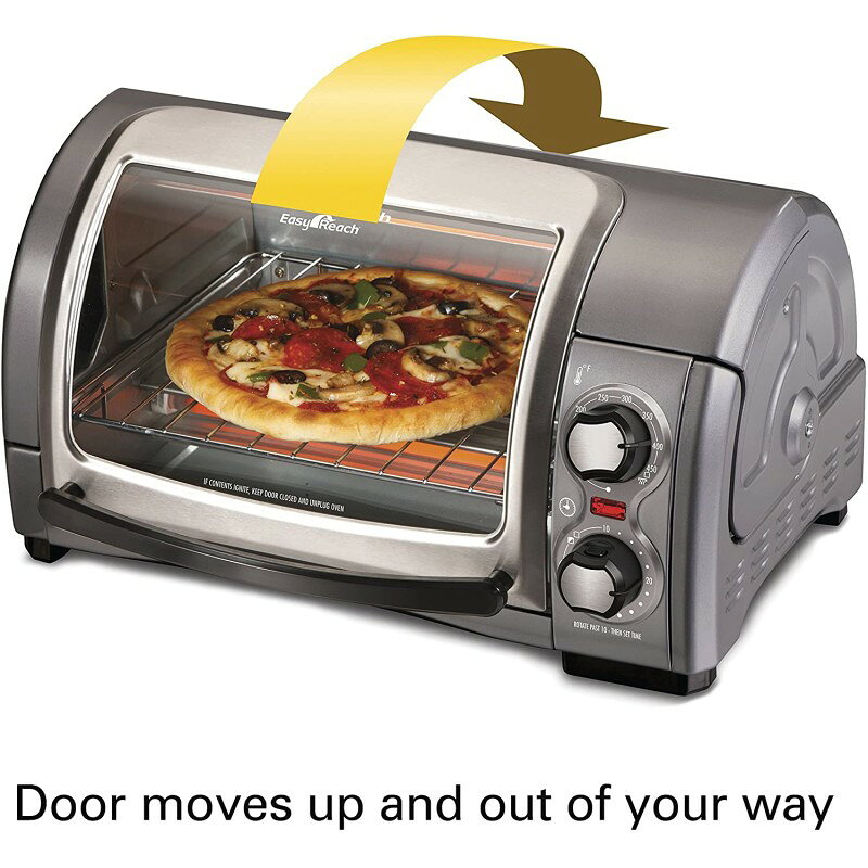アルファエスパス米国楽天市場店のハミルトンビーチ オーブントースター Hamilton Beach 31344D Easy Reach Toaster Oven, Metallic 家電｜アングル3