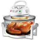 ハロゲン 遠赤外線 テーブルトップ ガラス コンベクションオーブン ヌートリシェフ NutriChef Air Fryer, Infrared Convection Oven, Halogen Oven Countertop, Healthy Cooking, Stainless Steel, 13 Quart 1200W, Prepare Quick Healthy Meals (PKAIRFR48) 家電