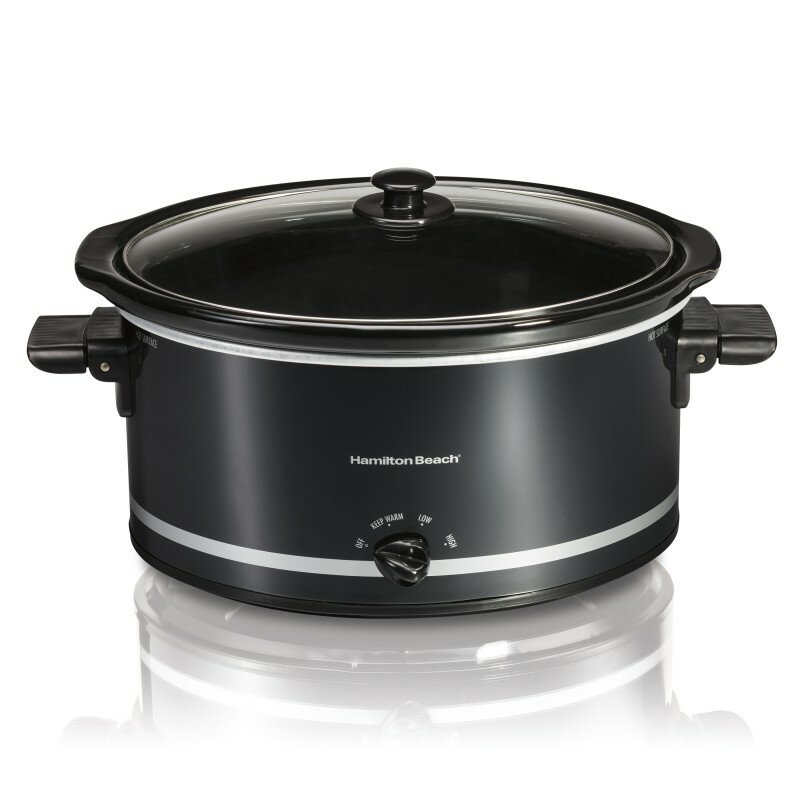 ハミルトンビーチ スロークッカー 7.6L Hamilton Beach 8 Quart Large Capacity Slow Cooker- Black 33185 家電