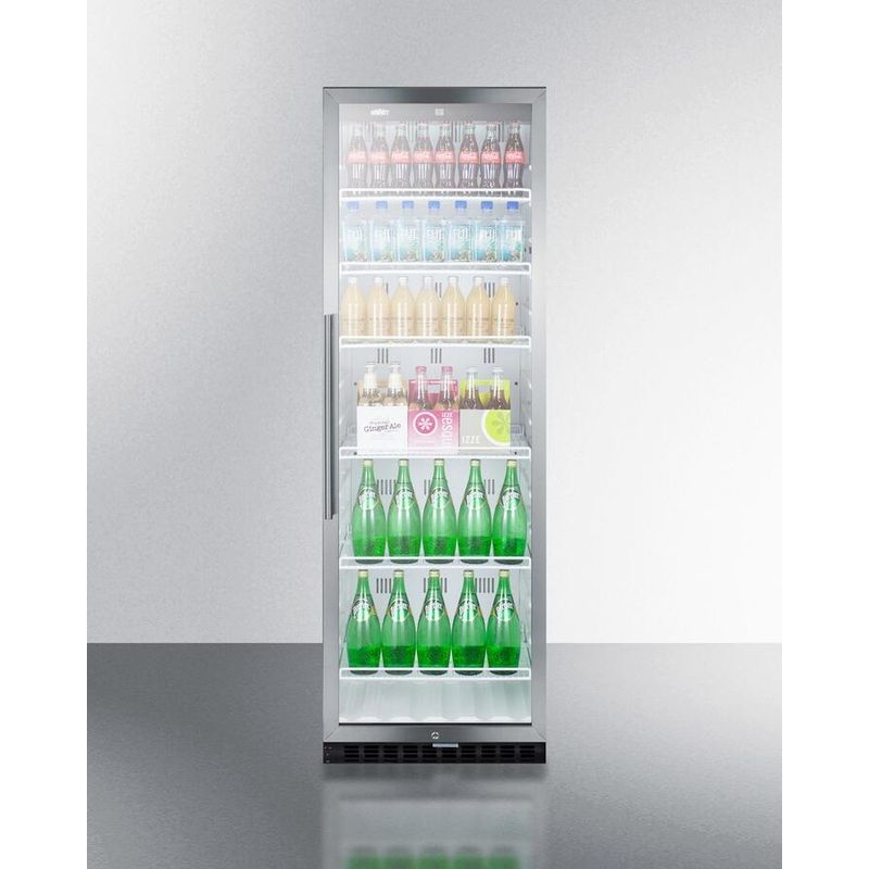 ビルトイン 冷蔵庫 357L ガラスドア ワイヤーシェルフ6段 Summit SCR1400W 24 Inch 12.6 cu. ft. Capacity Freestanding Glass Door Beverage Center with Lock 家電【代引不可】