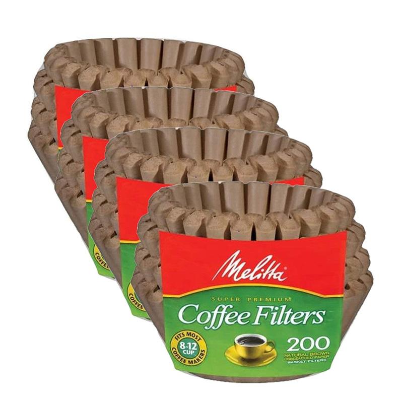 oXPbg R[q[tB^[ 8`12Jbv 800 ^ i`uE Melitta 62957 8 To 12 Cup Natural Brown Basket Coffee Filters 800 Count, 4 Pack