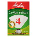 コーン コーヒーフィルター 8～12カップ 600枚 メリタ ホワイト Melitta #4 Cone Coffee Filters, White, 100 Count (Pack of 6)