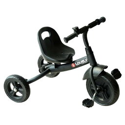 三輪車 ブラック ベル付 Qaba 3-Wheel Recreation Ride-On Toddler Tricycle With Bell Indoor / Outdoor - Black