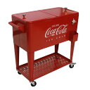 コカコーラ カート型 クーラーボックス 76L キャスター 栓抜き トレー付 レッド レトロ LEIGHCOUNTRY Coca-Cola Embossed ICE COLD 80 qt. Cooler with Tray CP 98126