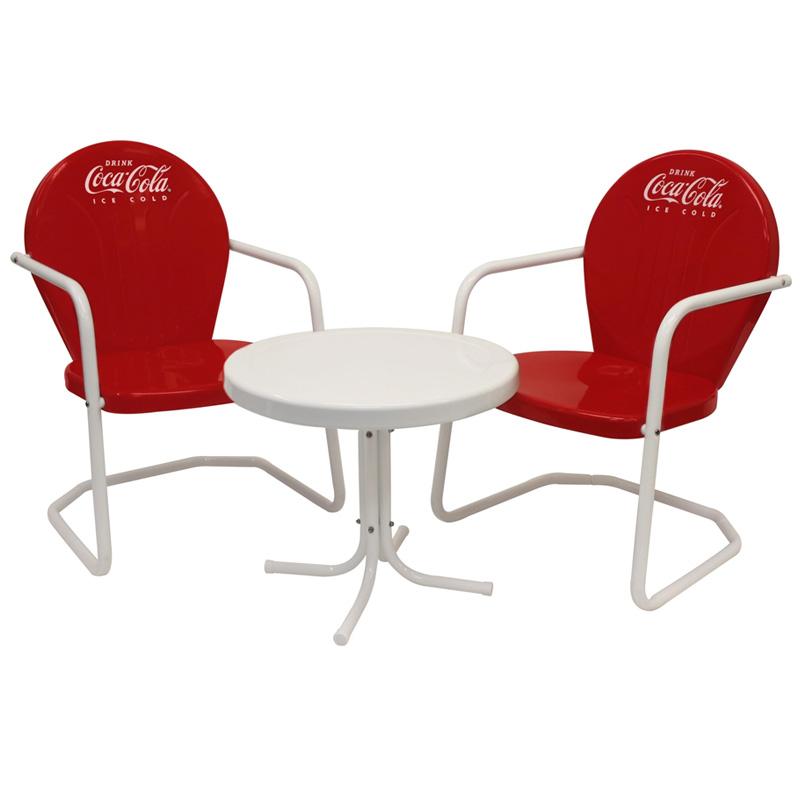 コカコーラ メタル テーブル チェア セット レッド レトロ Coca-Cola Bistro Set CP 98015