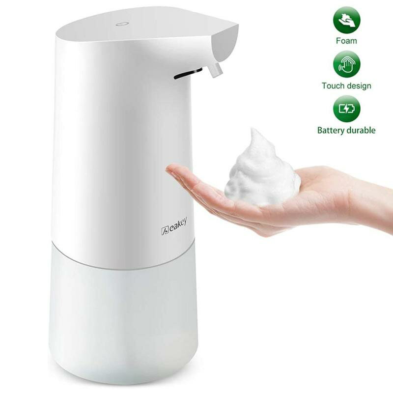 泡 ソープディスペンサー 電池式 Aeakey Soap Dispenser, Electric Automatic Foaming Soap Dispenser Touchless Battery Operated Adjustable Soap Dispenser Volume Control Switch for Bathroom Kitchen Toilet Office Hotel 家電