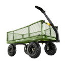ガーデンワゴン 360kgまで スチール メッシュ サイド取り外し可 グリーン ゴリラカート Gorilla Carts GCG-2140 4 cu. ft. Steel Utility Cart