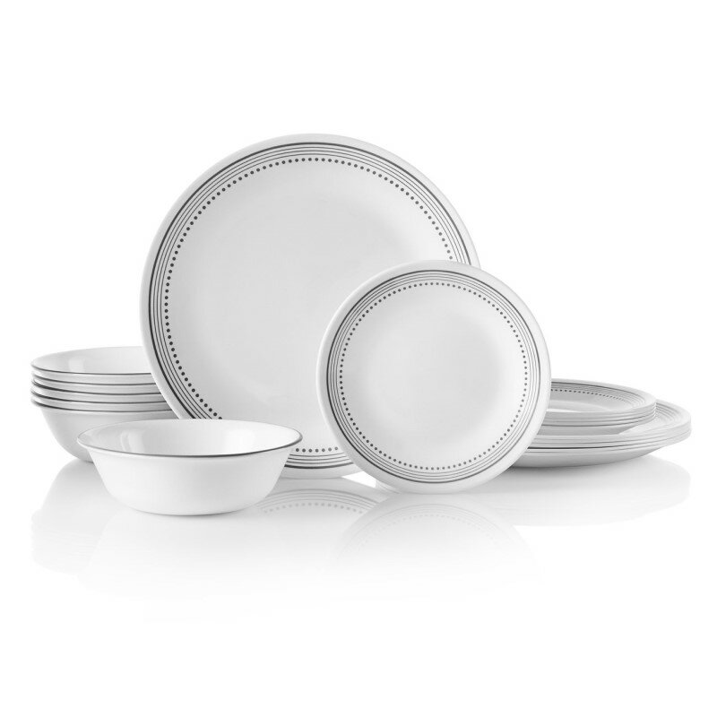 コレール リビングウェア ミスティックグレー 6組 18点セット Corelle Livingware 18-Piece Dinnerware Set, Mystic Gray, Service for 6