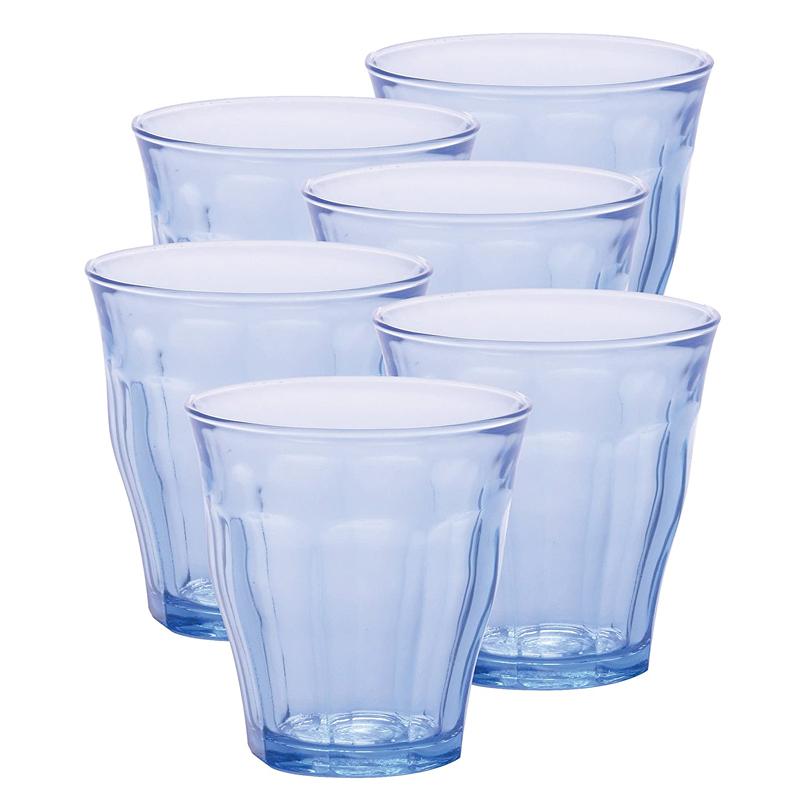 デュラレックス ピカルディ グラス マリンブルー 6個セット 258ml フランス製 Duralex 1028BB06/6 Made in France Picardie Marine Glass Tumbler Drinking Glasses Blue
