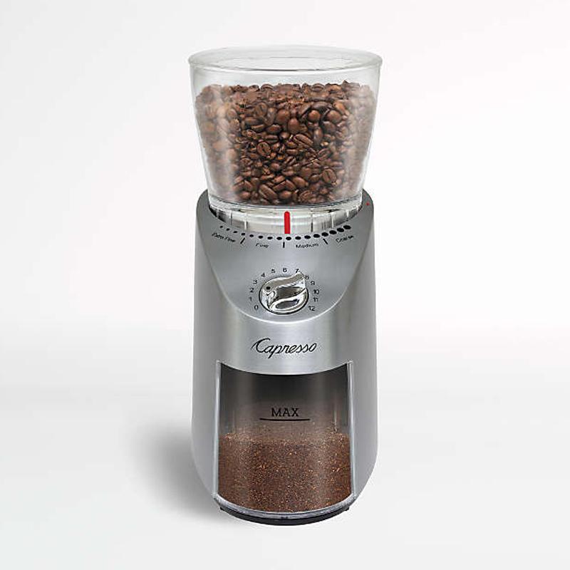 電動グラインダー ミル 豆挽き 粗さ設定 16段階 カプレッソ Capresso Stainless Steel Infinity Conical Burr Grinder 575.05 家電