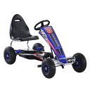 アオゾム ペダルカー ゴーカート レーサー 対象年齢3歳～8歳 Aosom Metal Pedal Powered Car, Go Kart Racer, Ride On Toys for Boys & Girls with Adjustable Seat & Sharp Handling 341-032V80BU【代引不可】