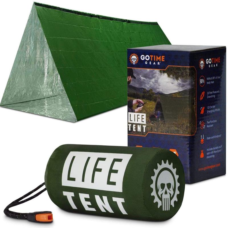 ToCoVF^[ 2lp p eg Go Time Gear Life Tent Emergency Survival Shelter 2 Person Emergency Tent Use As Survival Tent, Emergency Shelter, Tube Tent, Survival Tarp - Includes Survival Whistle & Paracord