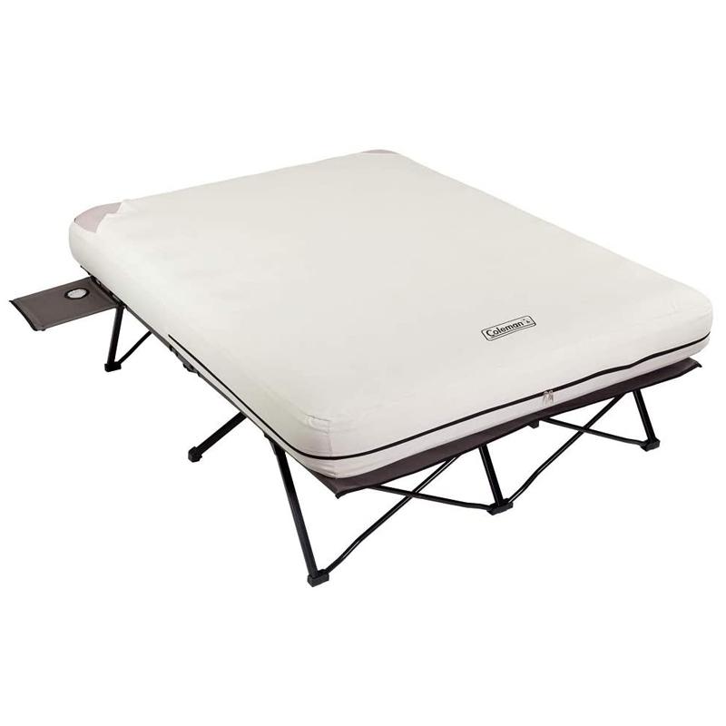 折りたたみ エアマットレス キャンプコット サイドテーブル 電池式空気入れ付 コールマン Coleman Camping Cot, Air Mattress, and Pump Combo | Folding Camp Cot and Air Bed with Side Tables and Battery Operated Pump