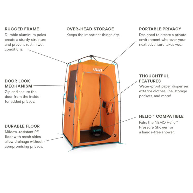 シャワーテント 防錆 ロック付 ポータブル 持ち運び Nemo heliopolis privacy shel...