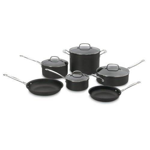  10_Zbg NCWi[g tCp etH tbf Cuisinart Chef's Classic Nonstick Hard-Anodized 10-Piece Cookware Set 66-10