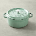ストウブ鍋 ココット ラウンド 25cm 両手鍋 ホーロー鍋 緑 グリーン 日本未発売 Staub Enameled Cast Iron Round Dutch...