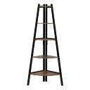 コーナーラック 5段 棚 パーチクルボード アイアンフレーム Homfa Industrial Corner Ladder Shelf, 5 Tier Bookcase A-Shaped Utility Display Organizer Plant Flower Stand Storage Rack, Wood Look Accent Metal Frame Furniture Home Office