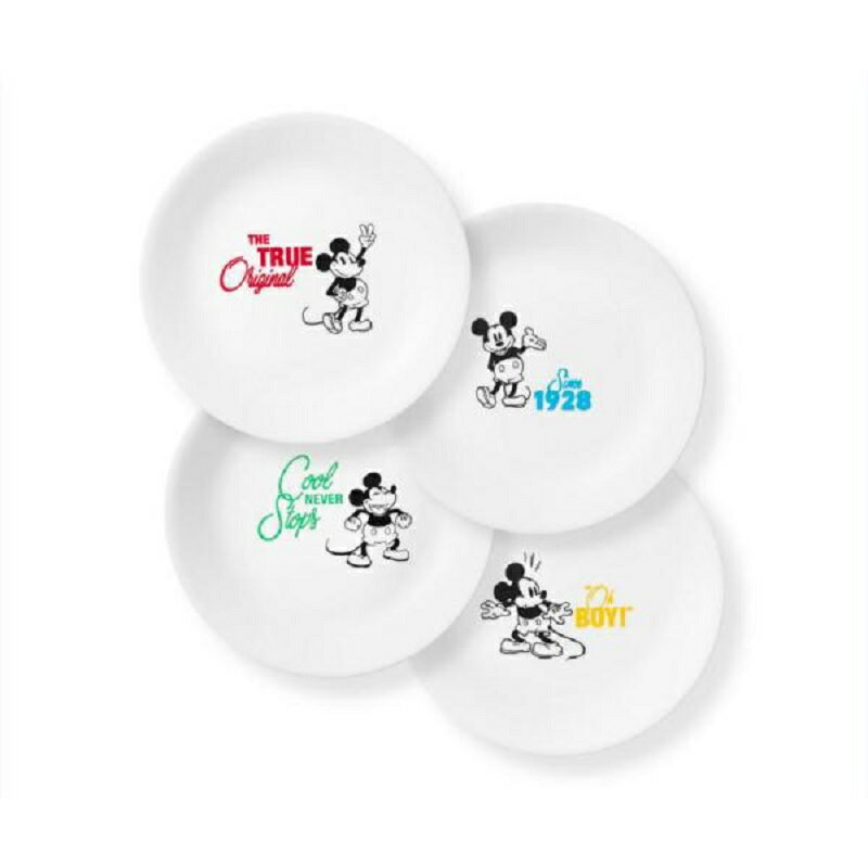 ディズニー ミッキーマウス プレート 皿 直径22cm 4枚セット コレール Corelle Disney Mickey Mouse-The True Original 8.5 Salad Lunch Plates, 4 Pack (Disney Mickey Mouse - The True Original)