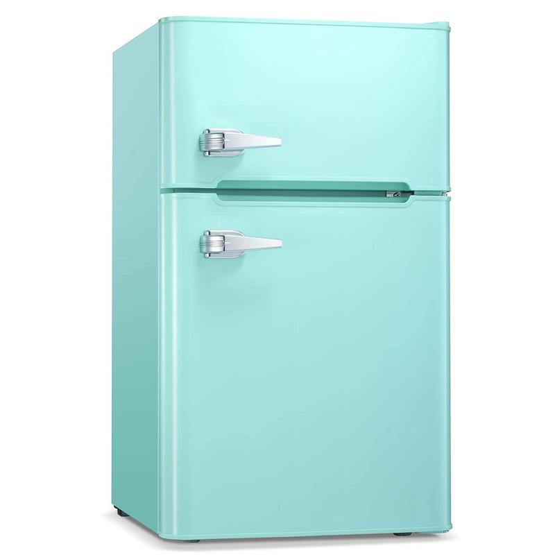 冷蔵庫 冷凍庫付 2ドア コンパクト 90L Antarctic Star Compact Mini Refrigerator Separate Freezer, Small Fridge Double 2-Door Adjustable Removable Retro Stainless Steel Shelves Garage Camper Basement/Dorm/Office 3.2 cu ft.家電