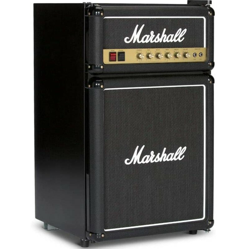 冷蔵庫 マーシャル アンプ型 スピーカー型 コンパクトMarshall Cubic-Foot Bar Fridge with Freezer, Black 家電