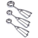 スクープ アイスクリーム 3サイズセット ディッシャー ステンレス すくう Cookie Scoop Set, UTILITI 3 PCS Stainless ...