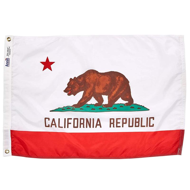 カリフォルニア州 フラッグ 61×91cm ナイロン ベアー 旗 アメリカ製 公式仕様 Annin Flagmakers Model 140450 California Flag Nylon SolarGuard NYL-Glo, 2x3 ft, 100% Made in USA to Official State Design Specifications