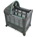 折りたたみ プレイヤード バシネット 軽量 コンパクトサイズ キャスター付 グレコ Graco Travel Lite Crib | Travel Crib Converts from Bassinet to Playard, Manor