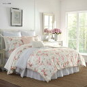 ローラアシュレイ リバーシブル キルト 枕カバーセット 花柄 ピンク Laura Ashley Home | Wisteria Collection | Luxury Ultra Soft Comforter, All Season Premium Bedding Set