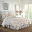 ローラアシュレイ リバーシブル キルト 枕カバーセット 花柄 ピンク Laura Ashley Home | Wisteria Collection | Luxury Ultra Soft Comforter, All Season Premium Bedding Set