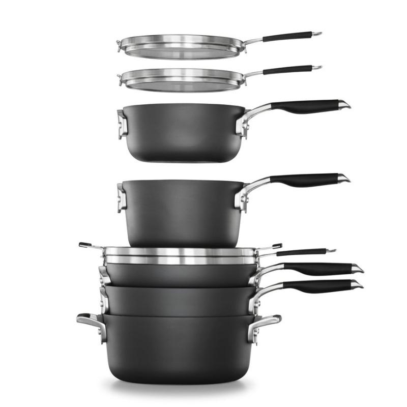 Jt@  tCp t^  14_Zbg ȃXy[X ςݏd 2w łth~ Select by Calphalon Space-Saving Hard-Anodized Nonstick 14-Piece Cookware & Utensil Set