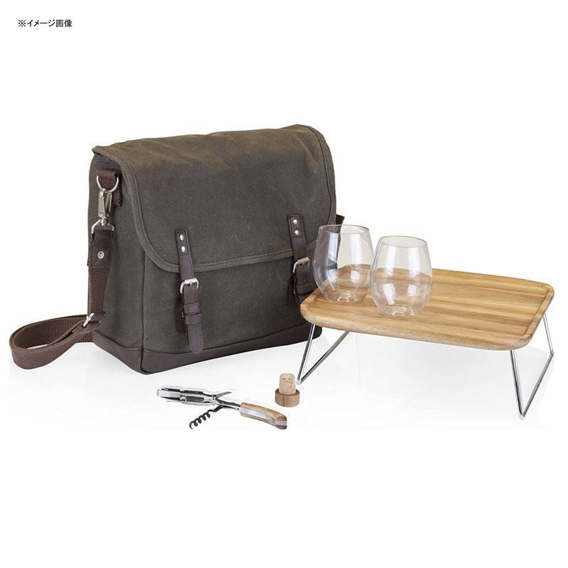 ワイントート 2本用 バッグ テーブル グラス ストッパー ワインオープナー付 ピクニック LEGACY - a Picnic Time Brand Adventure Insulated Double Wine Tote with Service for Two, Khaki Green/Brown