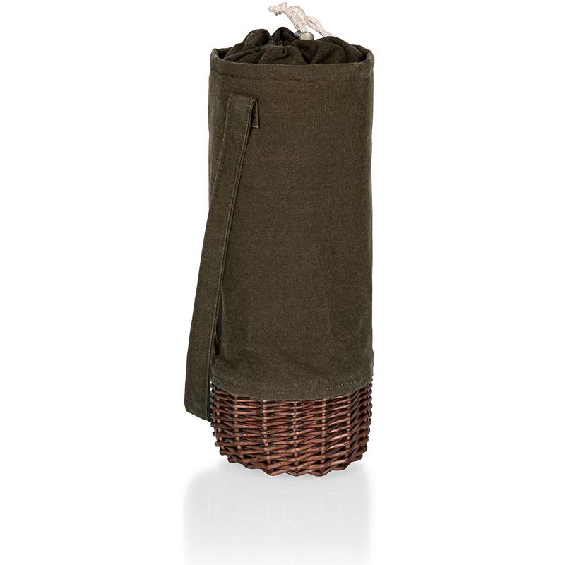 C{goXPbg 1{p sNjbN^C Picnic Time - A Picnic Time Brand 201-00-140-000-0 Malbec Insulated Canvas and Willow Wine Bottle Basket Coolers/Totes