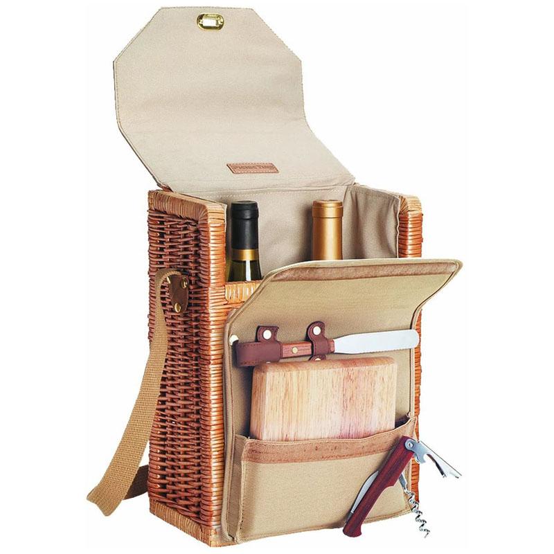 C{goXPbg 2{p `[Y ܂Ȕ iCt RNt sNjbN^C Picnic Time Corsica Insulated Wine Basket with Wine and Cheese Accessories