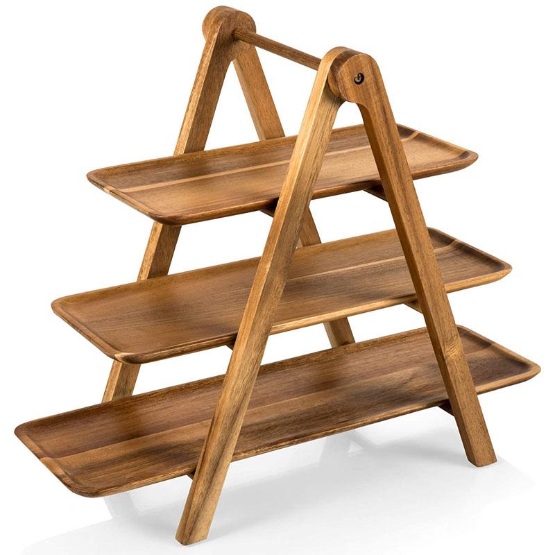 T[rOg[ fBXvC X^h ؐ 3i AJVA TOSCANA a Picnic Time Brand Three-Tiered Acacia Ladder Serving Station, 14-3/4 Inch