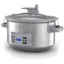 X[NbJ[ 6.6L ^󒲗 xv v[ut XeX ubN + fbJ[ BLACK+DECKER SCD7007SSD 7-Quart Digital Slow Cooker with Temperature Probe + Precision Sous-Vide, Capacity, Stainless Steel