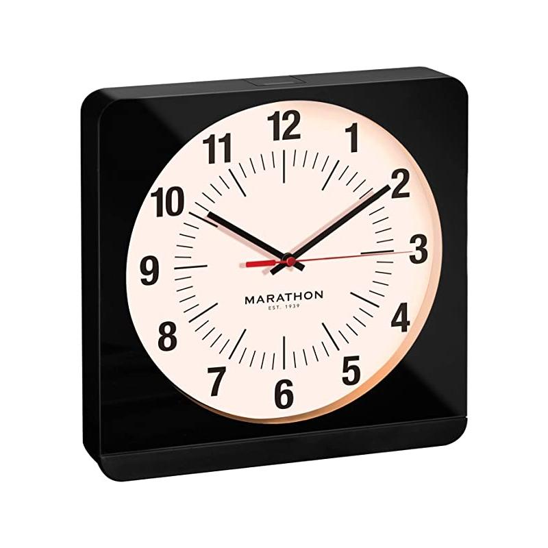 Ǌ|v 30cm Â Ɩi AiO EH[NbN I[gobNCg TCgXC[v Marathon 12 Inch Analog Wall Clock with Auto Back Light and Non Ticking Silent Sweep. Commercial Grade. Batteries Included