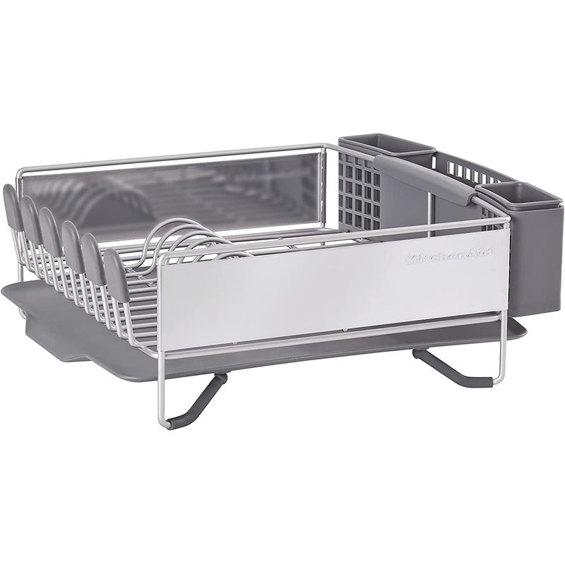 食器水切り ディッシュラック コンパクト ステンレス グレー キッチンエイド KitchenAid Compact Stainless Steel Dish Rack, Satin Gray, 15-Inch-by-13.25-Inch