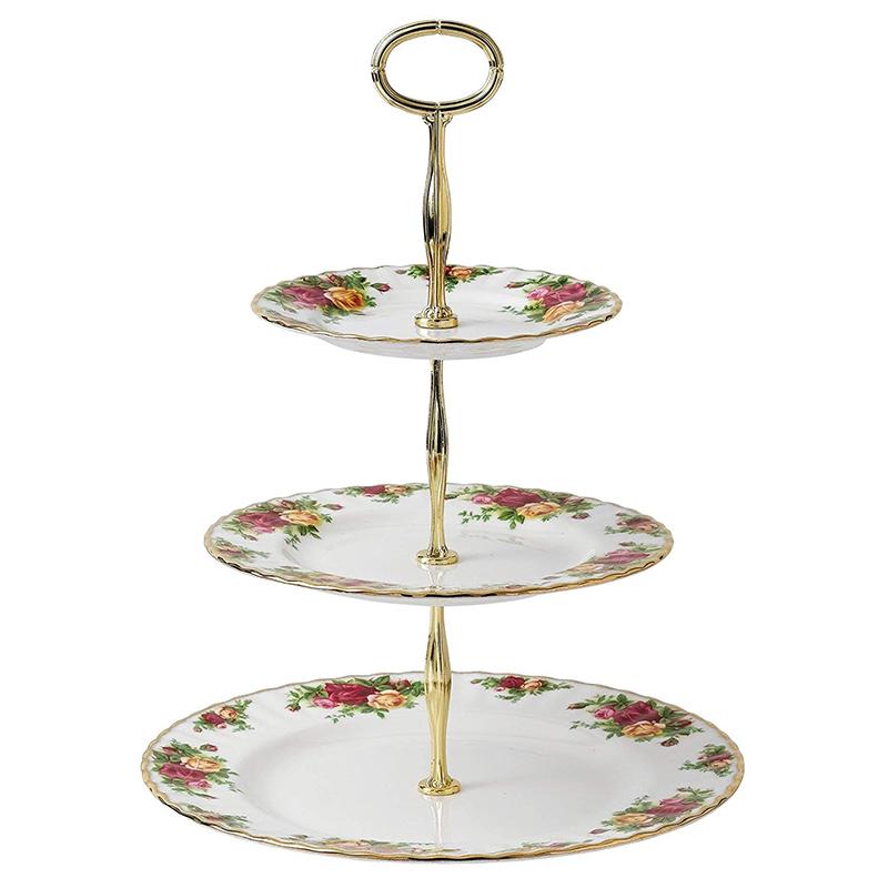 CAo[g P[LX^h 3i fBXvC [Y o ԕ Royal Albert 27400132 Old Country Roses 3-Tier Cake Stand