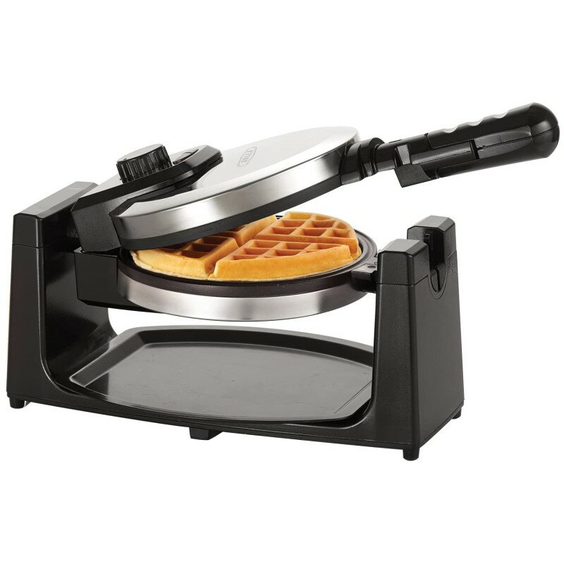 家庭用 ワッフルメーカー ノンスティック加工 フリップ式 PFOAフリー ベラ BELLA Classic Rotating Non-Stick Belgian Waffle Maker, Perfect 1" Thick Waffles, PFOA Free Non Stick Coating & Removeable Drip Tray, Browning Control, Stainless Steel,13991家電