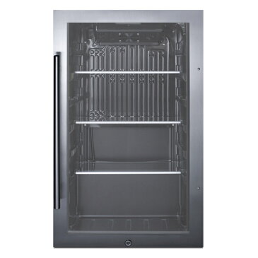 冷蔵庫 88L アンダーカウンター ビルトイン 屋外可 ステンレス 幅48cm ガラスドア 鍵付 サミット Summit 19 Inch Built-In Indoor/Outdoor Beverage Center with Glass Door 3.13 Cu. Ft. SPR488BOS/SPR488BOSCSS 家電 【代引不可】