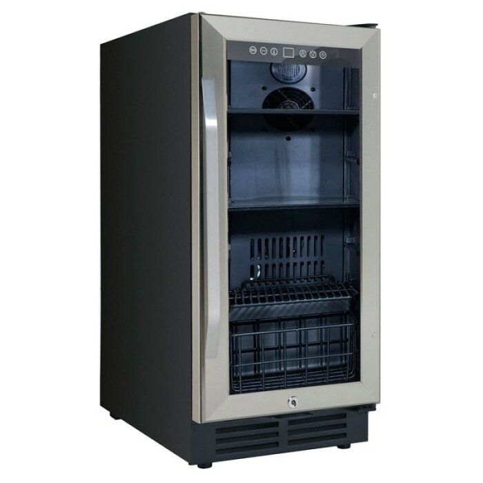 ビルトイン 冷蔵庫 アンダーカウンター カウンター下 ガラスドア 幅38cm Avanti BCA3115S3S 15 Inch Wide Built In Beverage Cooler with Blue LED Lighting【代引不可】 家電