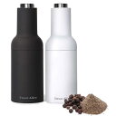 電動ミル 電池式 グラインダー ソルト ペッパー セット ブラック ホワイト Automatic Gravity Salt and Pepper Grinder Set, 2 Pack Electric Ceramic Core Mills Shaker, Black and White