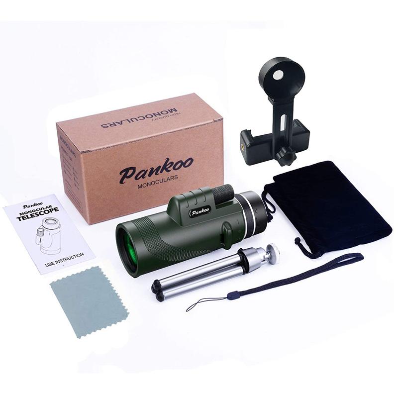 ˾��� ñ�� ���ޥۥۥ������ 40X60 �������� BAK4 �ץꥺ�� �ɿ� Pankoo 40X60 Monocular High Power Monocular Scope for Bird Watching Traveling Concert Sports Game with Phone Adapter Tripod