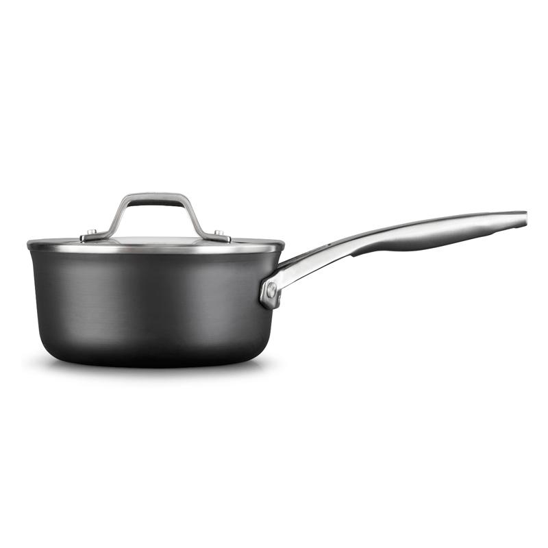 片手鍋 ソースパン フタ付 カルファロン プレミア ハードアルマイト Calphalon Premier Hard-Anodized Nonstick Sauce Pan