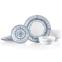 コレール 食器 ディナーウェア 6組 18点セット ポルトフィーノ アメリカ製 Corelle Portofino 18-piece Dinnerware Set, Service for 6