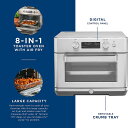 8-in-1 マルチオーブン ステンレス ノンフライヤー コンベクション トースター 30cmピザ 大容量 GE Digital Air Fry 8-in-1 Toaster Oven Large Capacity Fits 12