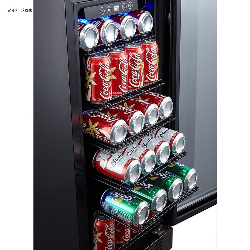 冷蔵庫 96缶 ビルトイン可 ブラック ステンレス ガラスドア 鍵付 ニューエアー NewAir Beverage Refrigerator Cooler with 96 Can Capacity - Mini Bar Beer Fridge with Reversible Hinge Glass Door ABR-960B 家電