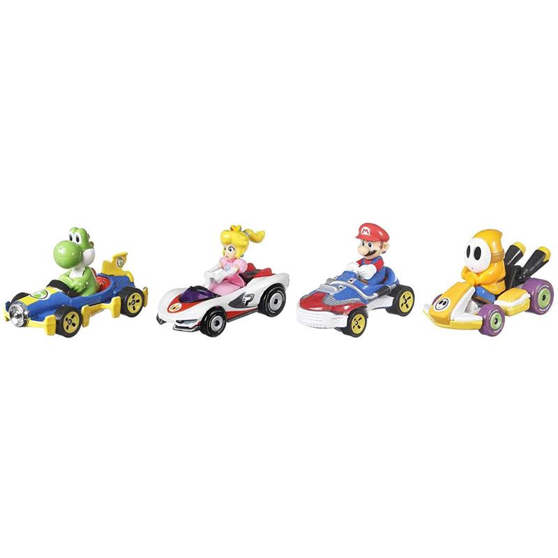 ホットウィール マリオカート おもちゃ 4個セット 車 ヨッシー ピーチ ヘイホー Hot Wheels Mario Kart Vehicle 4-Pack #2, Set of 4 Fan-Favorite Characters Includes 1 Exclusive Model, Collectible Gift for Kids & Fans Ages 3 Years Old & Up